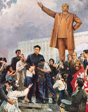 Kim Jong Il comforting the people of Korea after the death of his father, Kim Il Sung.